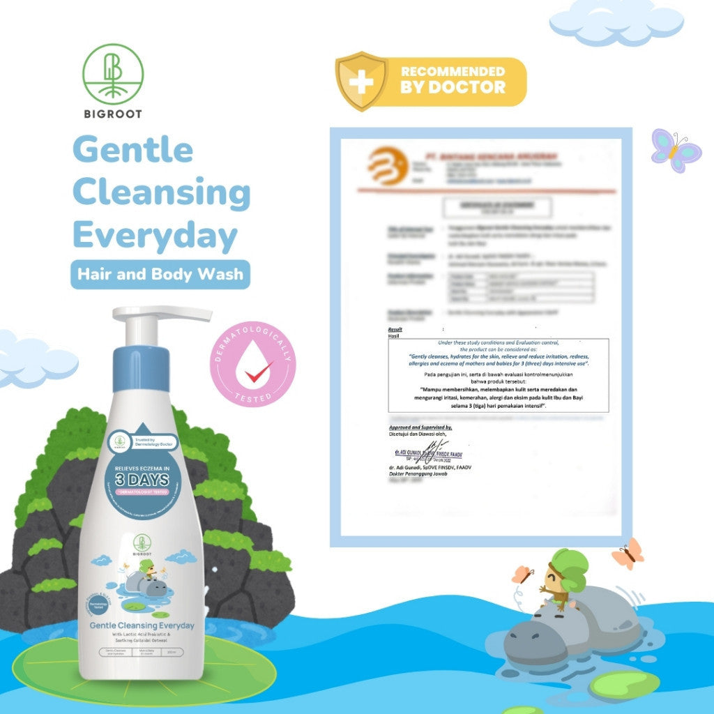 Bigroot Gentle Cleansing Everyday Hair And Body Wash 200ml - Meredakan Eksim Dan Alergi