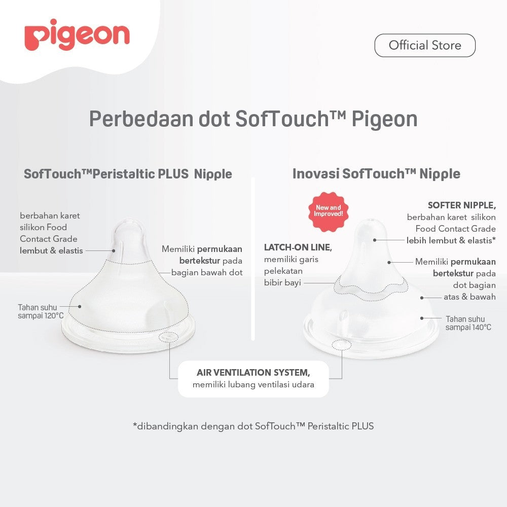 PIGEON SOFTOUCH PLUS NIPPLE 1 PCS BOX S-LL
