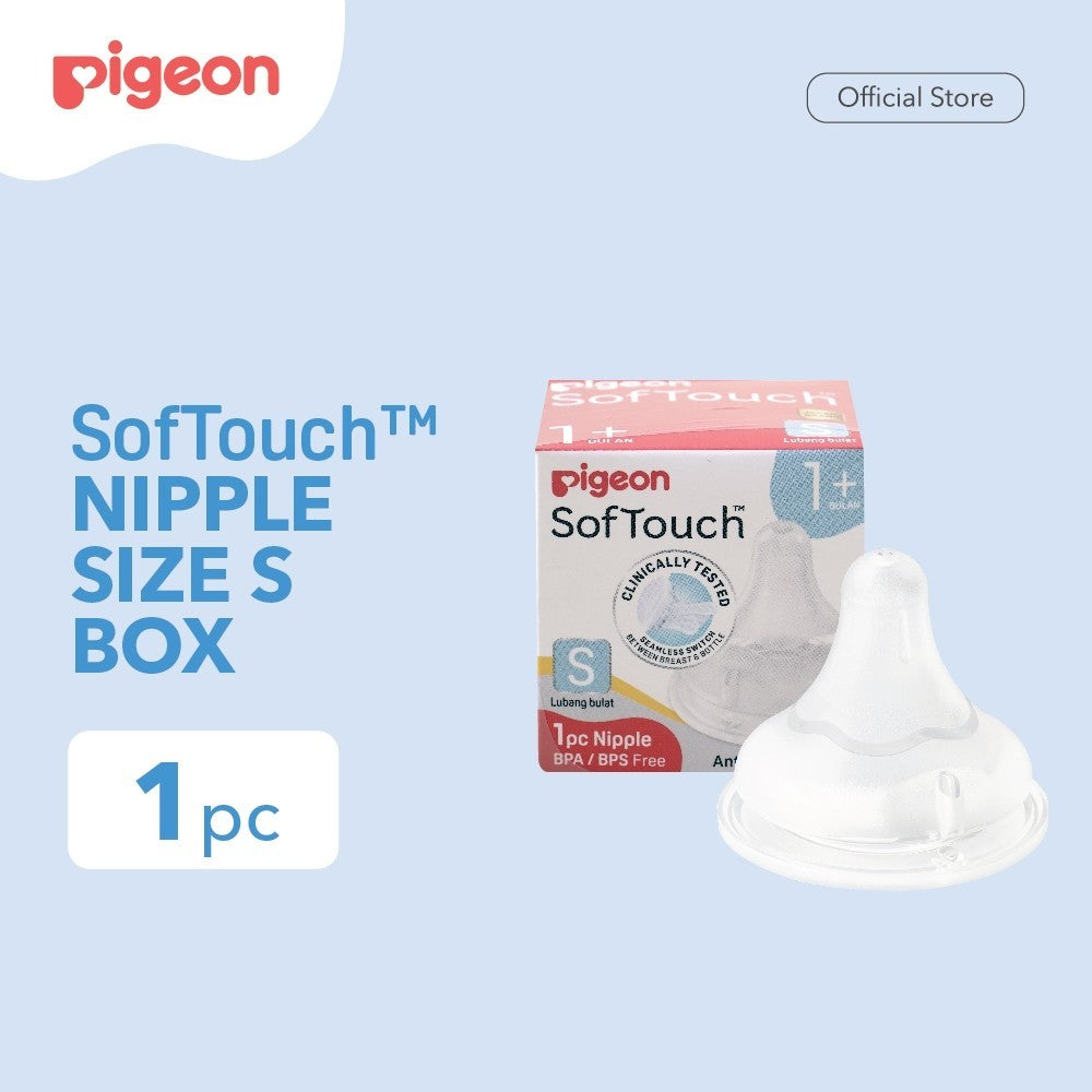 PIGEON SOFTOUCH PLUS NIPPLE 1 PCS BOX S-LL