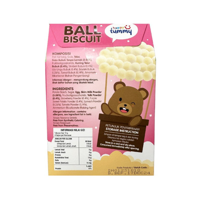 Happy Tummy Ball Biscuit Snack Anak 1 - 3 tahun 60g