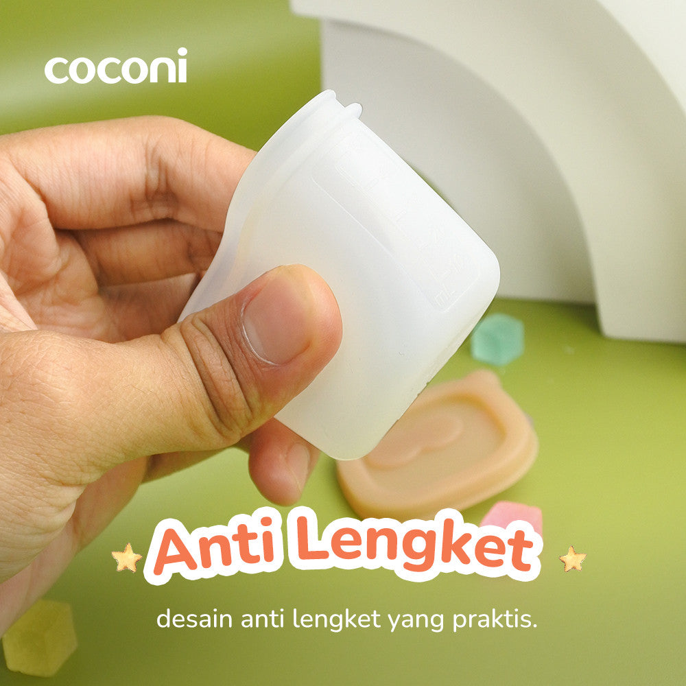 COCONI Portion Pods 4 Pcs | Tempat Wadah Penyimpanan MPASI Cetakan Es Batu isi 4 Pcs Silikon BPA FREE