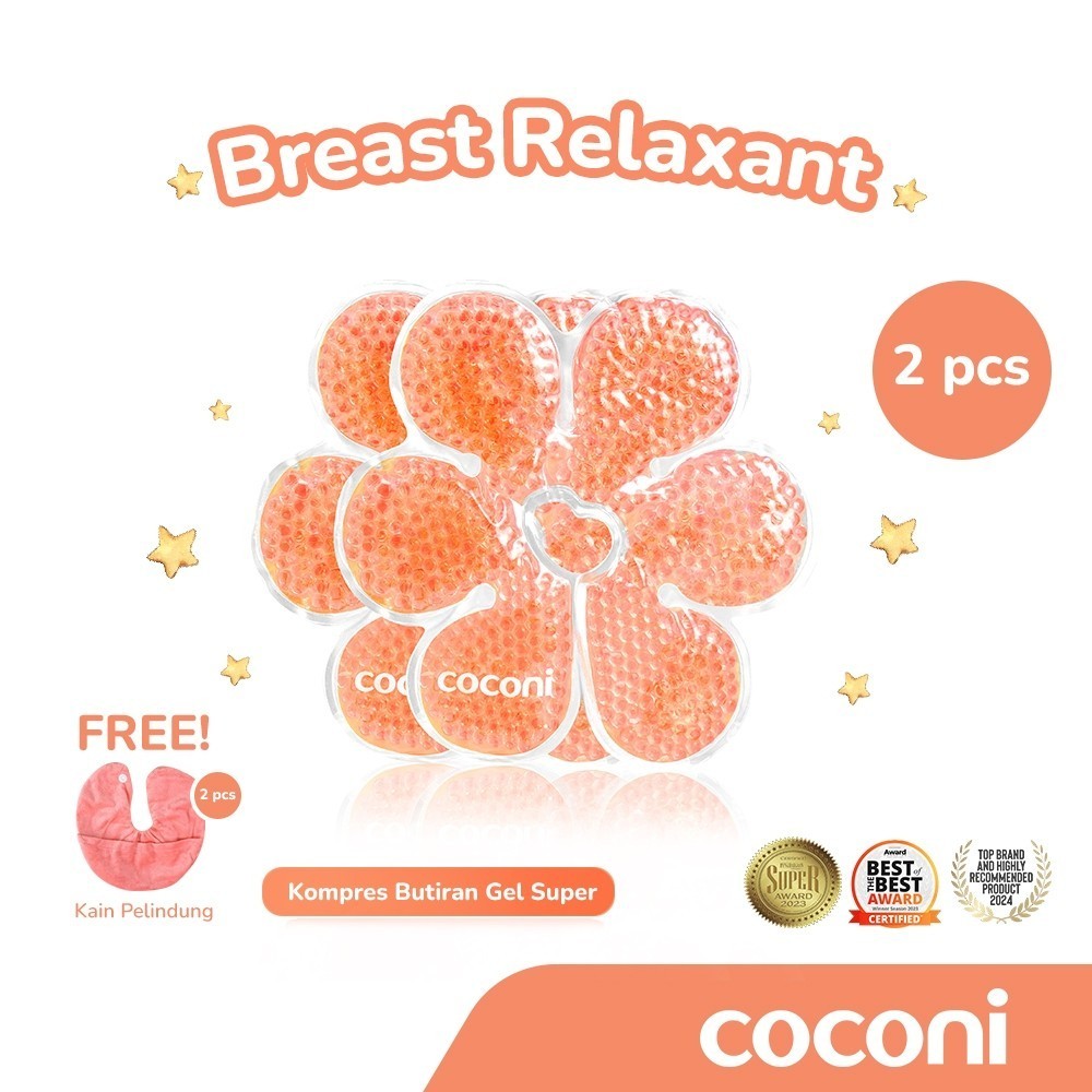 COCONI Breast Relaxant 2 Pcs Free Cover | Breast Gel Healing Pad | Kompres Payudara Ibu Hamil | Relaksasi Payudara Bantu Persiapan ASI | Perlengkapan Wajib Ibu Menyusui