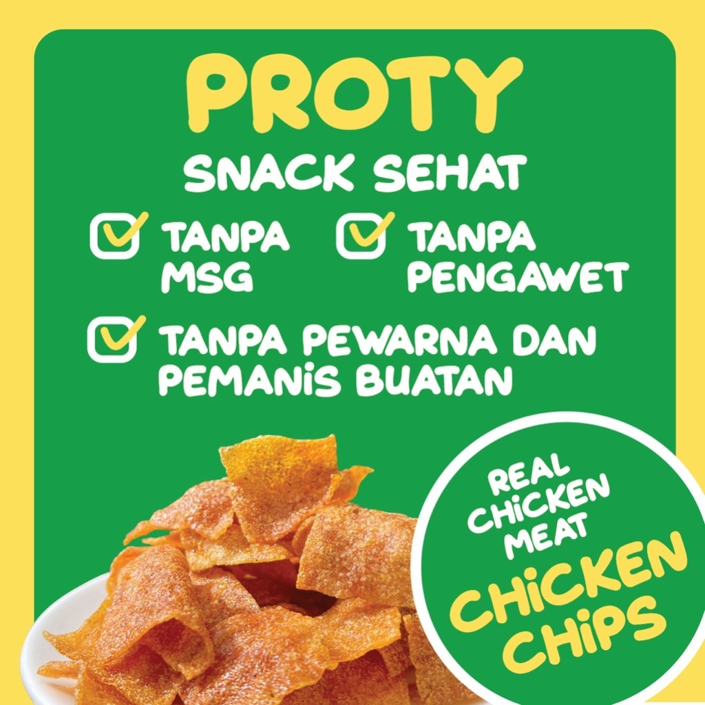 PROTY Chicken Chips Rumput Laut Seaweed (1 pcs) - Keripik Daging Ayam - Snack Cemilan Tinggi Protein