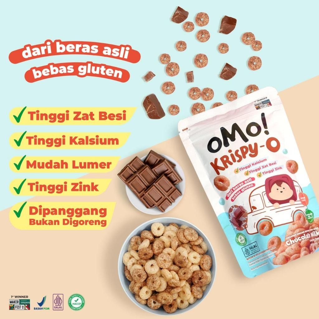 OMO! Krispy - O Snack bayi / snack bayi sehat / glutenfree / puff bayi / cemilan bayi no pengawet cemilan mpasi / snack mpasi