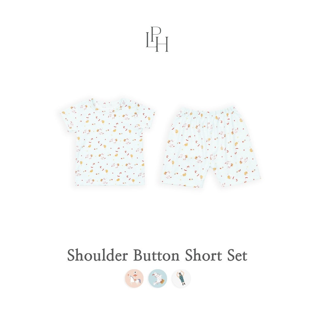 Little Palmerhaus - Little Wear Shoulder Button Short Set 26.0 (Setelan Anak Lengan Panjang)