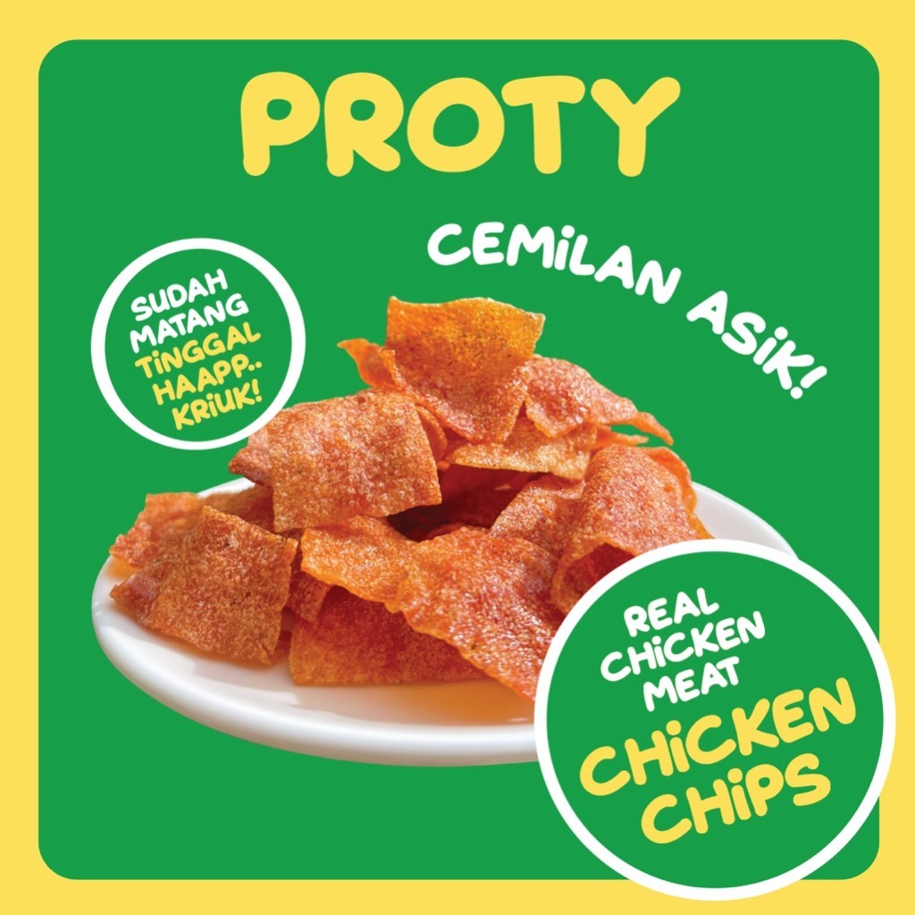 PROTY Chicken Chips Rumput Laut Seaweed (1 pcs) - Keripik Daging Ayam - Snack Cemilan Tinggi Protein