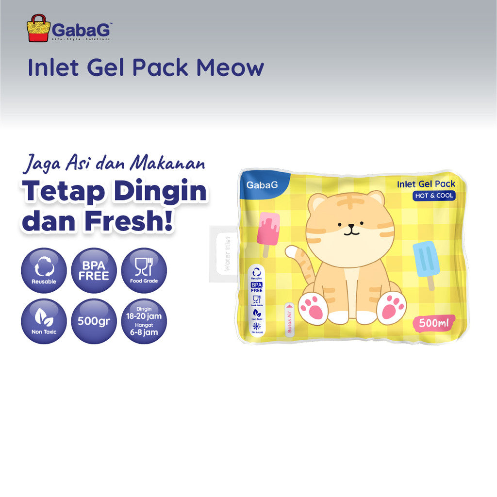 GabaG - Hot/Ice Gel 500 gram Meow | Pendingin Asi | Ice gel Pack