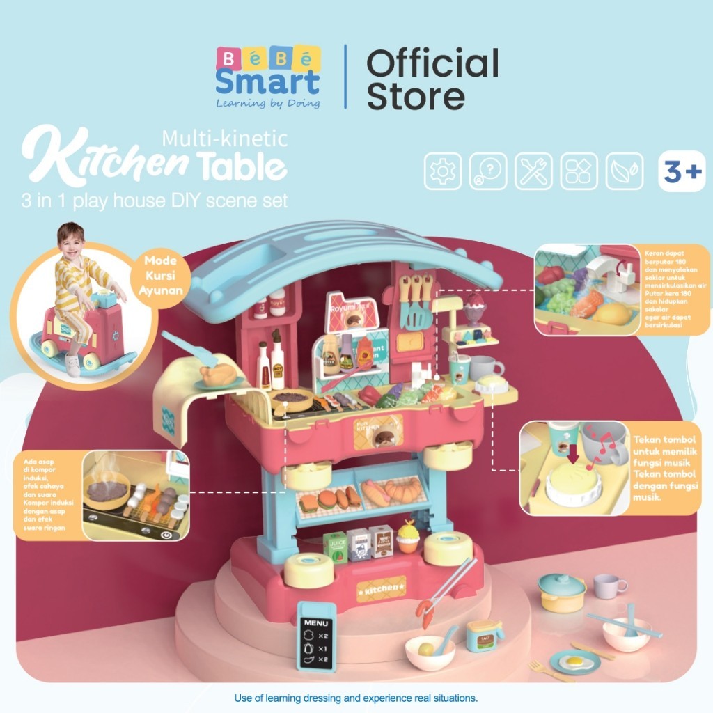 BEBE SMART BEBESMART Ride On Mainan Anak 3 in 1 / Mainan Edukatif / Mainan Dokter / Mainan Makeup / Mainan Dapur