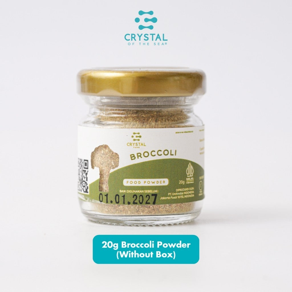 Crystal Farm | Broccoli Powder (20gr) (80gr)/ Bubuk Sayur Brokoli/ Vegetable Food Powder Gizi MPASI Non MSG