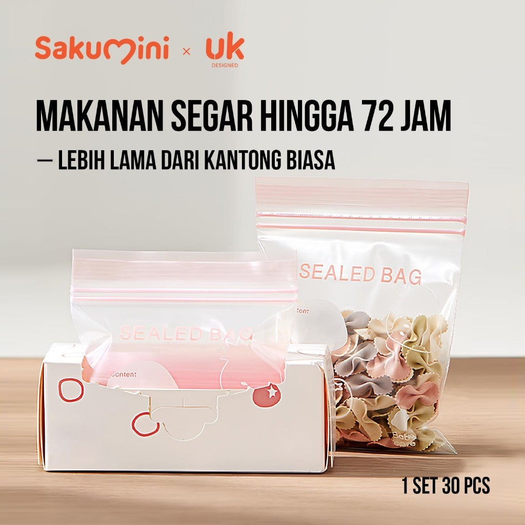 Sakumini Plastic Ziplock Bag Plastik Klip Zipper Kantong Penyimpanan Makanan