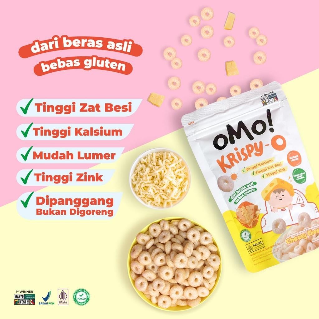 OMO! Krispy - O Snack bayi / snack bayi sehat / glutenfree / puff bayi / cemilan bayi no pengawet cemilan mpasi / snack mpasi