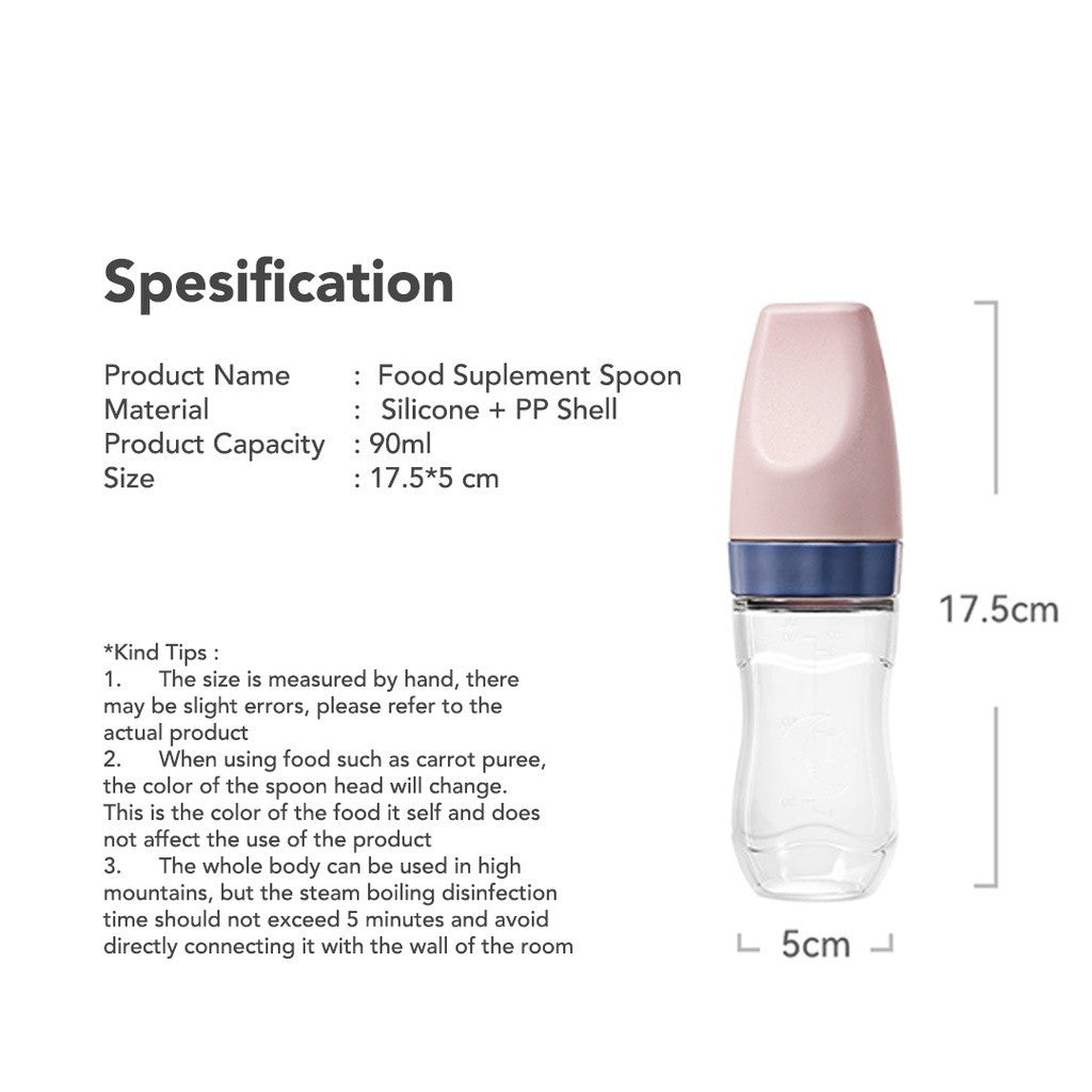 Sakumini Squeeze Spoon Feeder Silicone Botol Sendok Makan Mpasi Bayi