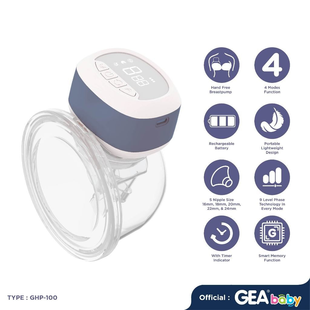 GEA BABY Cello Veola Handsfree Breastpump GHP-100 Pompa Asi Elektrik Portable Wearable Pumping