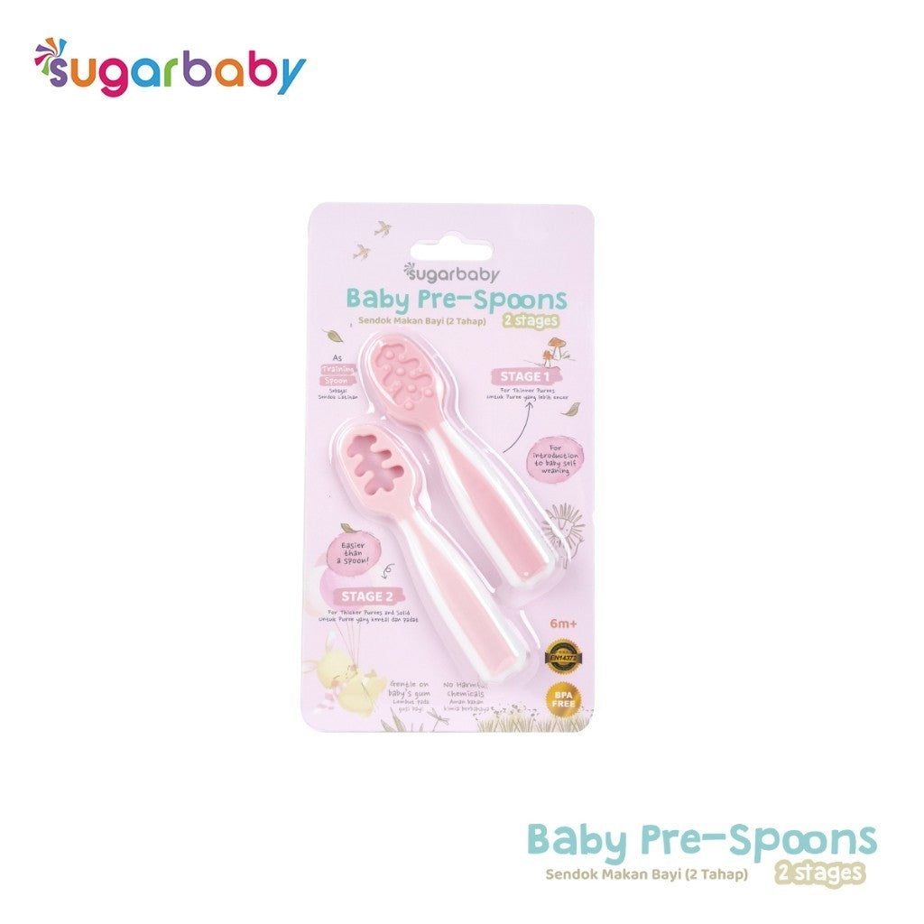 Sugar Baby Pre Spoon 2 Stages Sendok Belajar Bayi BPA FREE / Training Spoon / Peralatan Makan MPASI Bayi