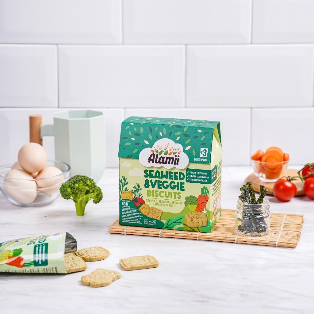 ALAMII MULTIGRAIN BISCUITS 1 TAHUN 60 G Biskuit Anak Bebas Lemak trans Sumber Serat