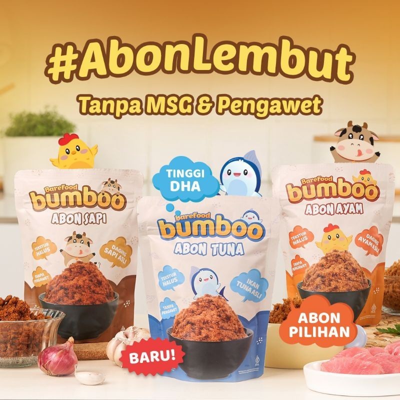 BUMBOO Abon TUNA Asli - Tekstur Lembut MPASI Si Kecil - Sumber Protein - Tanpa MSG - Tanpa Pengawet