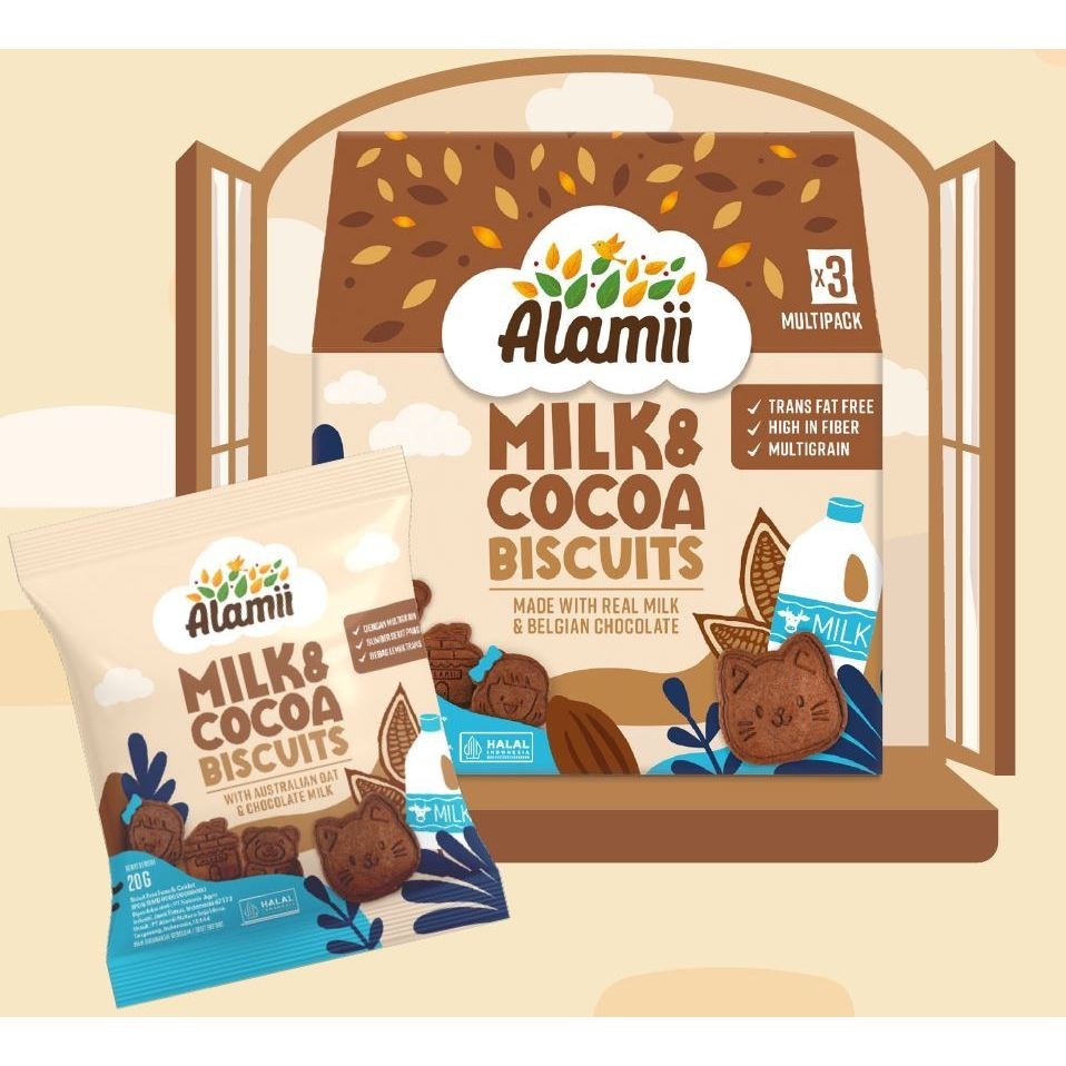 ALAMII MULTIGRAIN BISCUITS 1 TAHUN 60 G Biskuit Anak Bebas Lemak trans Sumber Serat