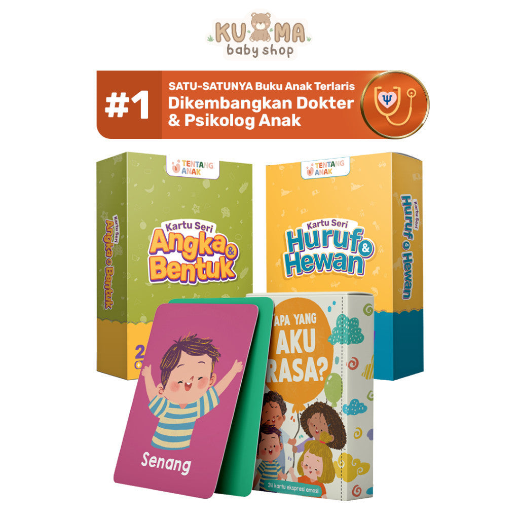 Tentang Anak - Flashcard Apa yang Aku Rasa, Huruf & Angka | Mainan Edukasi Anak