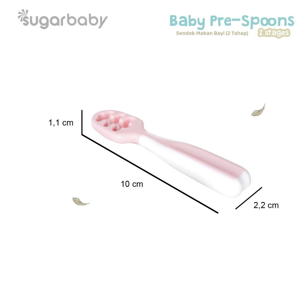 Sugar Baby Pre Spoon 2 Stages Sendok Belajar Bayi BPA FREE / Training Spoon / Peralatan Makan MPASI Bayi