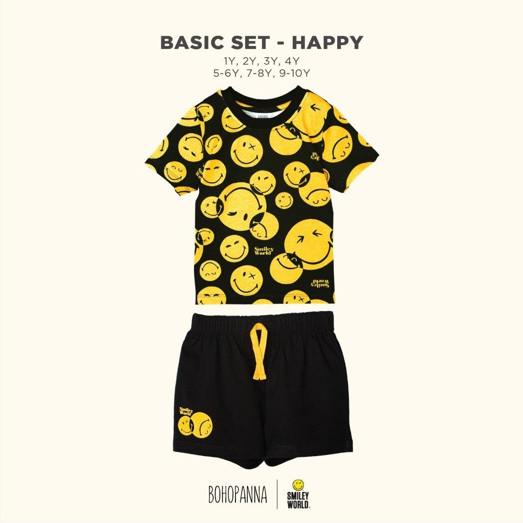 BOHOPANNNA - BOHOPANNA X SMILEY - BASIC SET - Setelan Baju Anak Laki-Laki