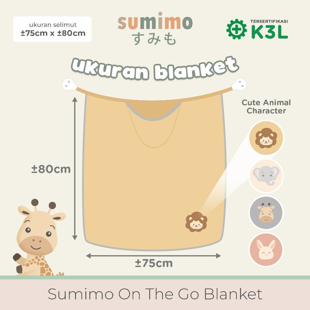 Sumimo On The Go Blanket / Selimut Bayi Clip On 6 in 1 Function Stroller Menyusui Hoodie