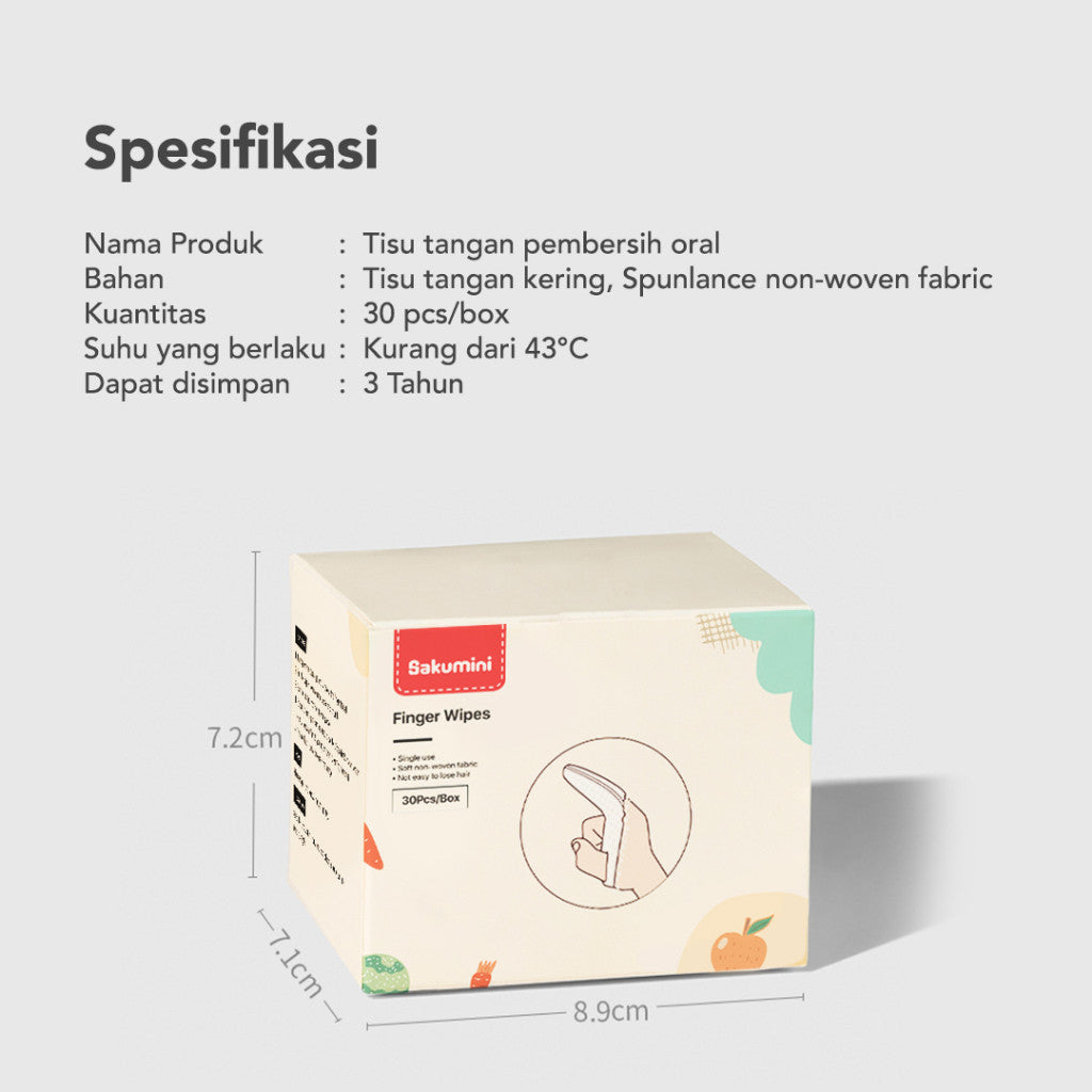 Sakumini Oral Cleaner Finger Wipes Pembersih Lidah Gigi Mulut Bayi