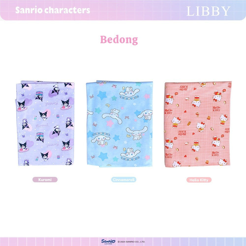 LIBBY Sanrio Bundling Perlengkapan Bayi Kuromi Cinnamoroll Hello Kitty (3 Pcs) Bedong | Sarung Tangan & Kaki Bayi | Topi Tali | Slaber