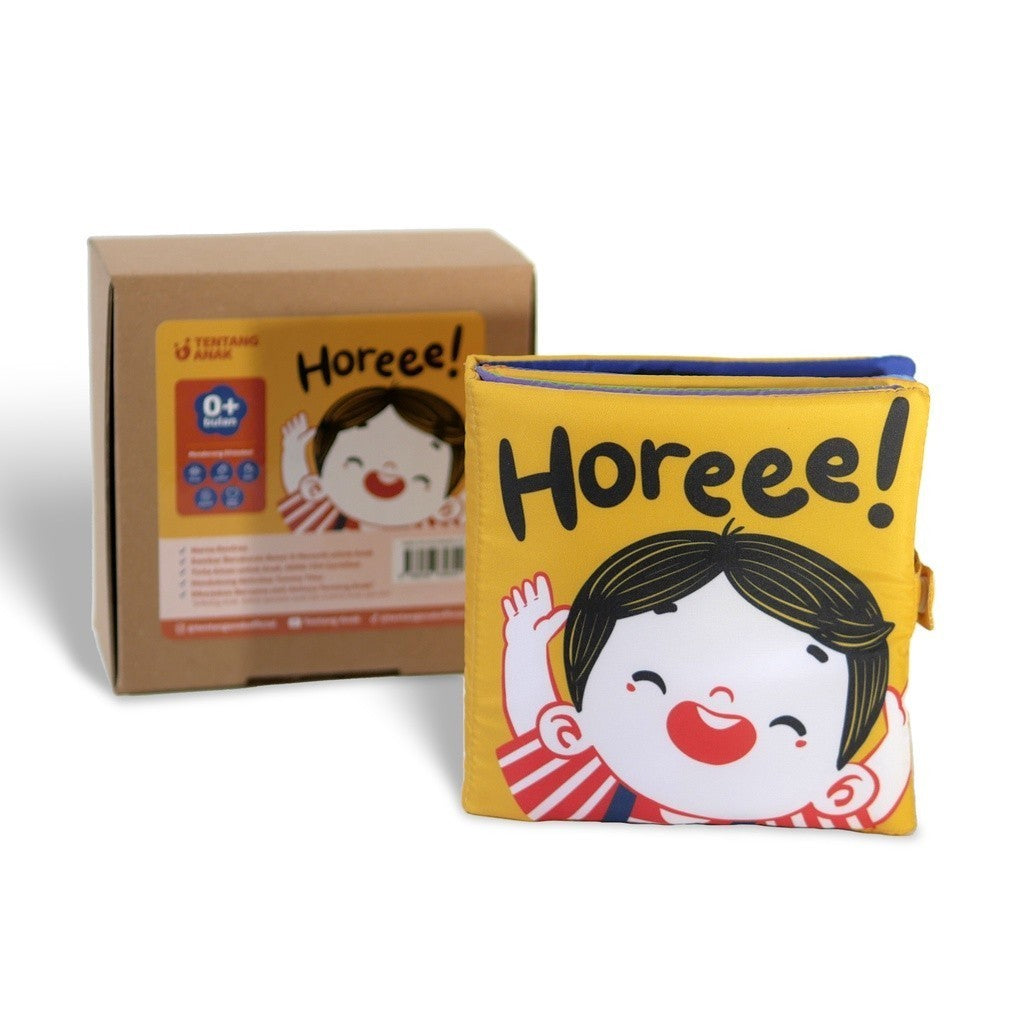 Tentang Anak - oft Book Horeee! & Lihat! l Buku Tummy Time Bergambar (0-6 Bulan)