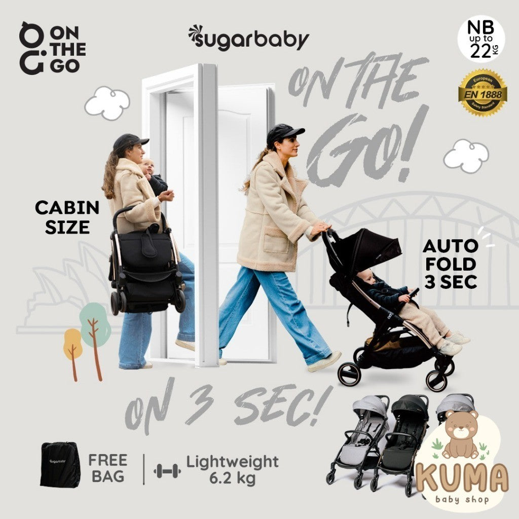 Sugarbaby Stroller On The Go Kereta Dorong Bayi / Stroller Bayi / Stroller AutoFold BPA Free Compact Cabin Size