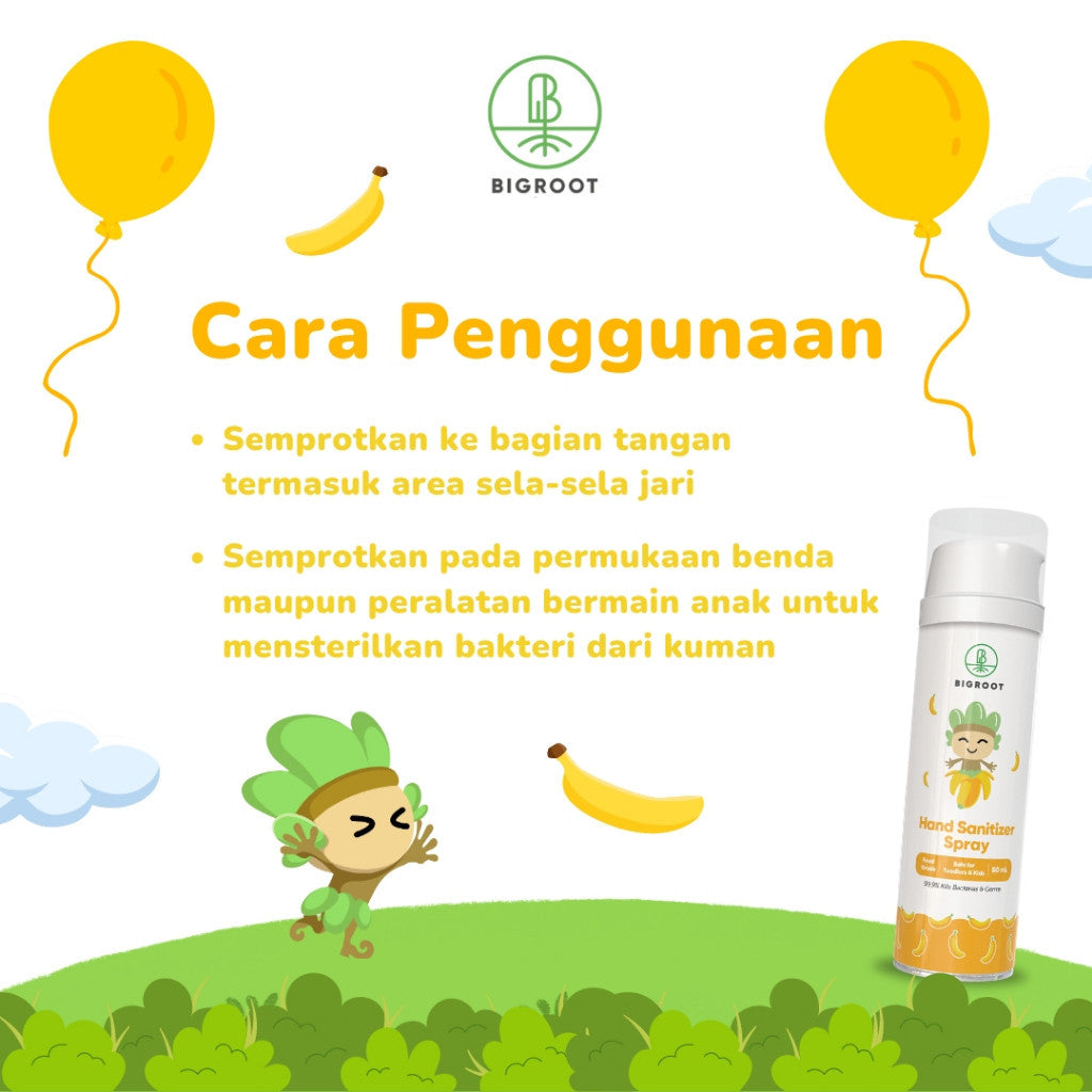 Bigroot Care Hand Sanitizer Spray Banana 50ml Foodgrade dan Halal