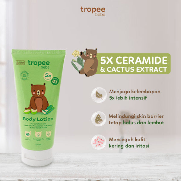 Tropee Bebe Body Lotion 150ml | Melembutkan dan Melembapkan Kulit | Skincare Bayi dan Anak