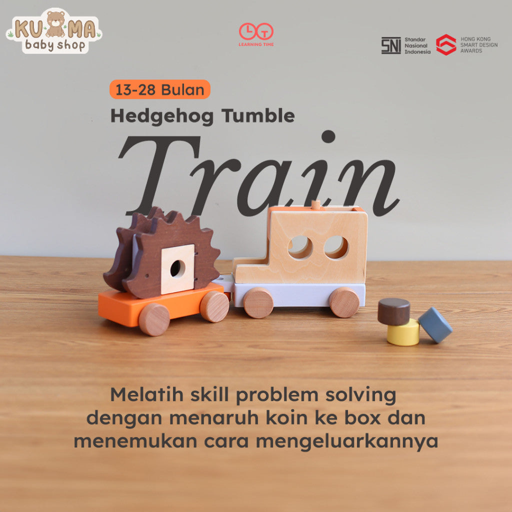 LT-Hedgehog Tumble Train/Mainan Motorik Halus/Mainan Edukasi Anak 2 Tahun/Mainan Montessori/Learning Time/Fine Motor Series