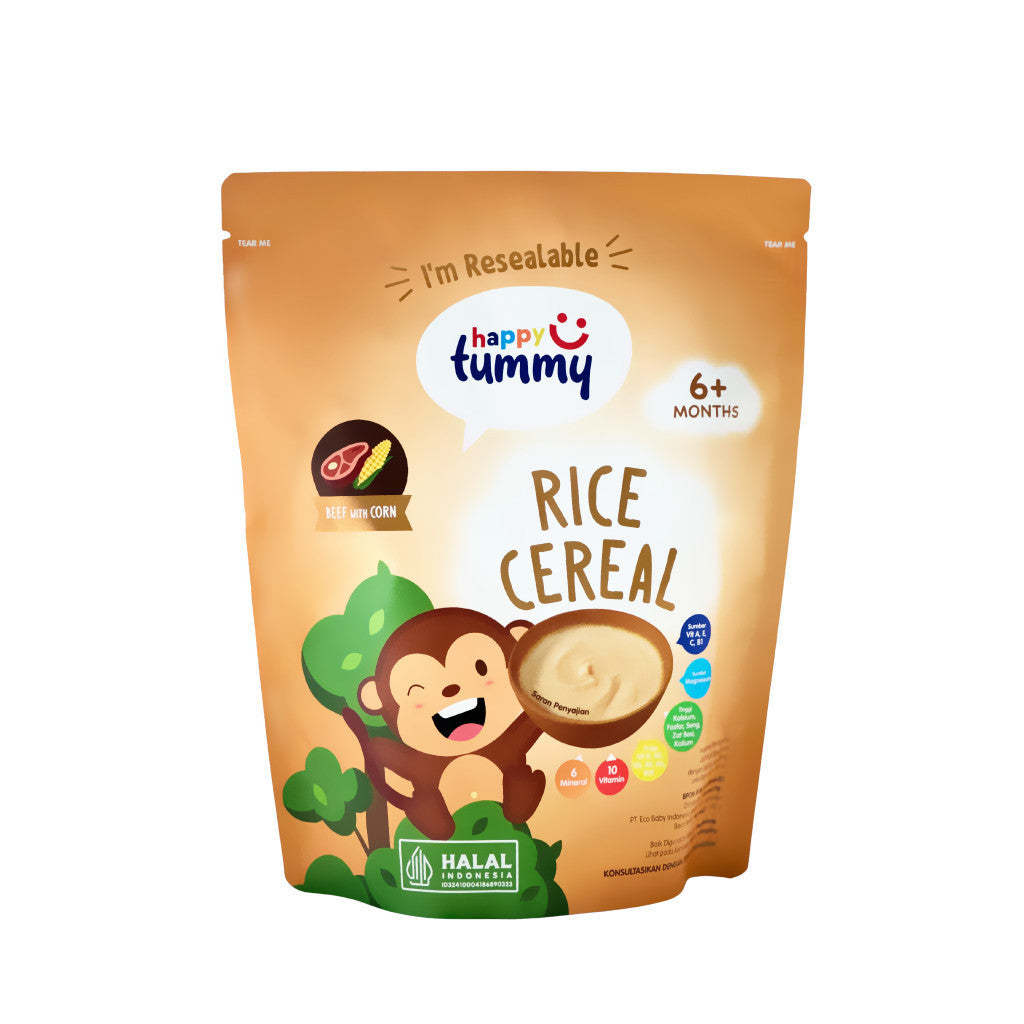 Happy tummy Rice Cereal Rice porridge bubur bayi Non MSG Bubur Bayi Bubur Sehat Penambah NAfsu Makan Cemilan Mpasi BB Booster bubur penambah Berat Badan Tanpa Pengawet Tanpa MSG mpasi instant