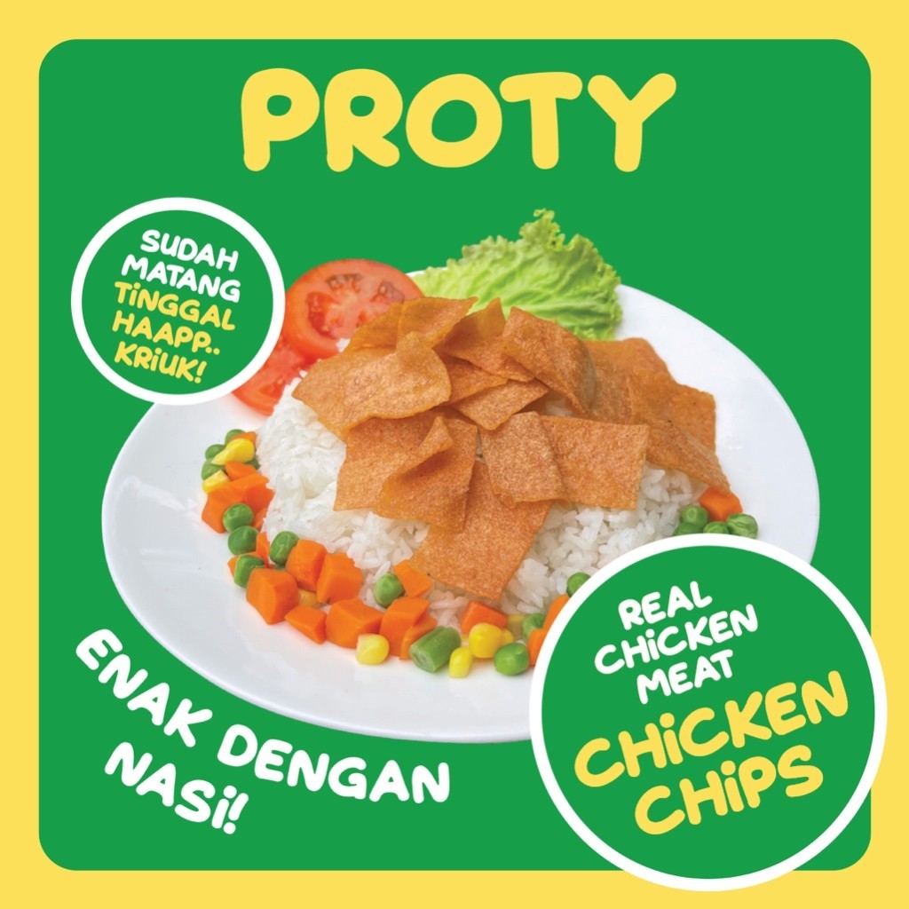 PROTY Chicken Chips Rumput Laut Seaweed (1 pcs) - Keripik Daging Ayam - Snack Cemilan Tinggi Protein