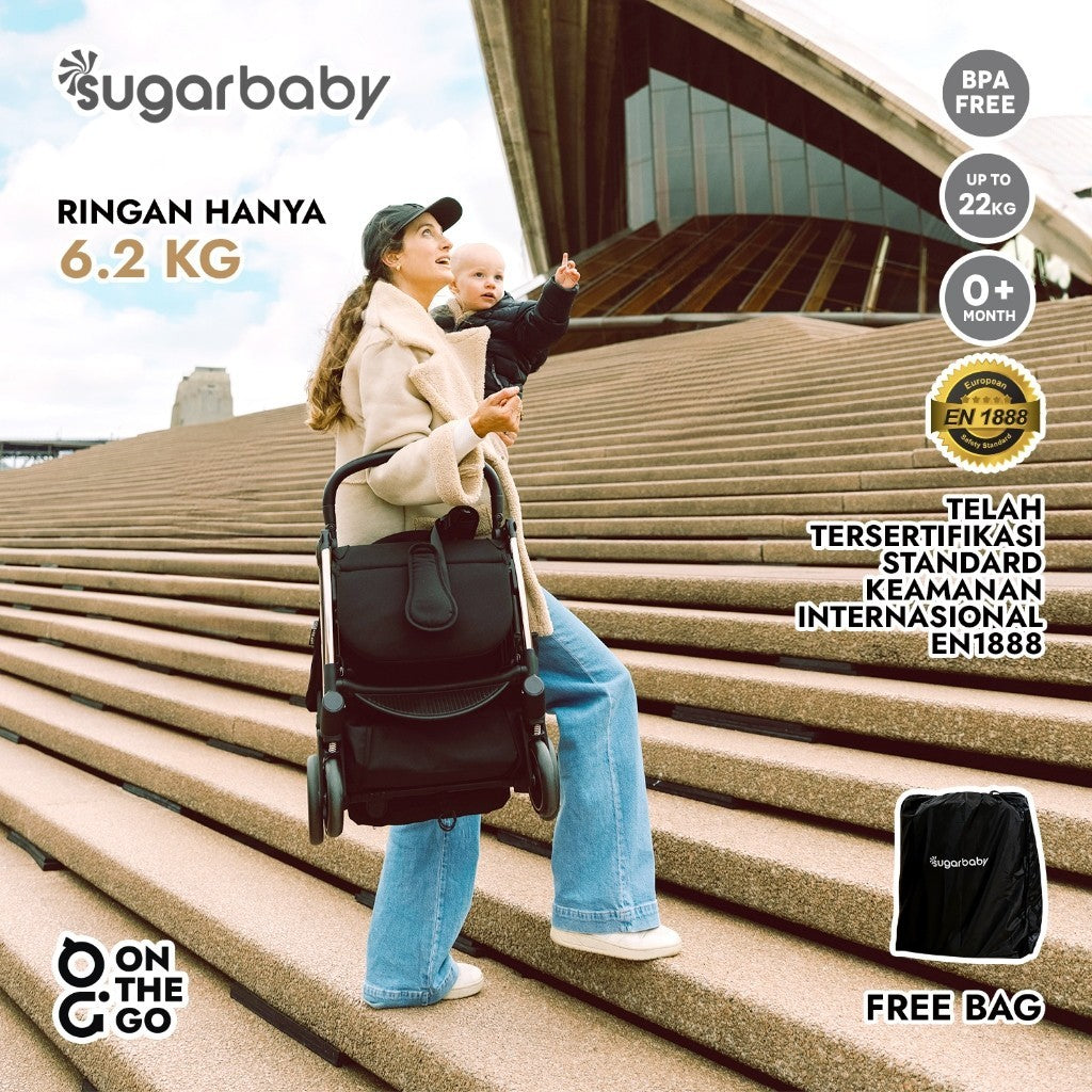 Sugarbaby Stroller On The Go Kereta Dorong Bayi / Stroller Bayi / Stroller AutoFold BPA Free Compact Cabin Size