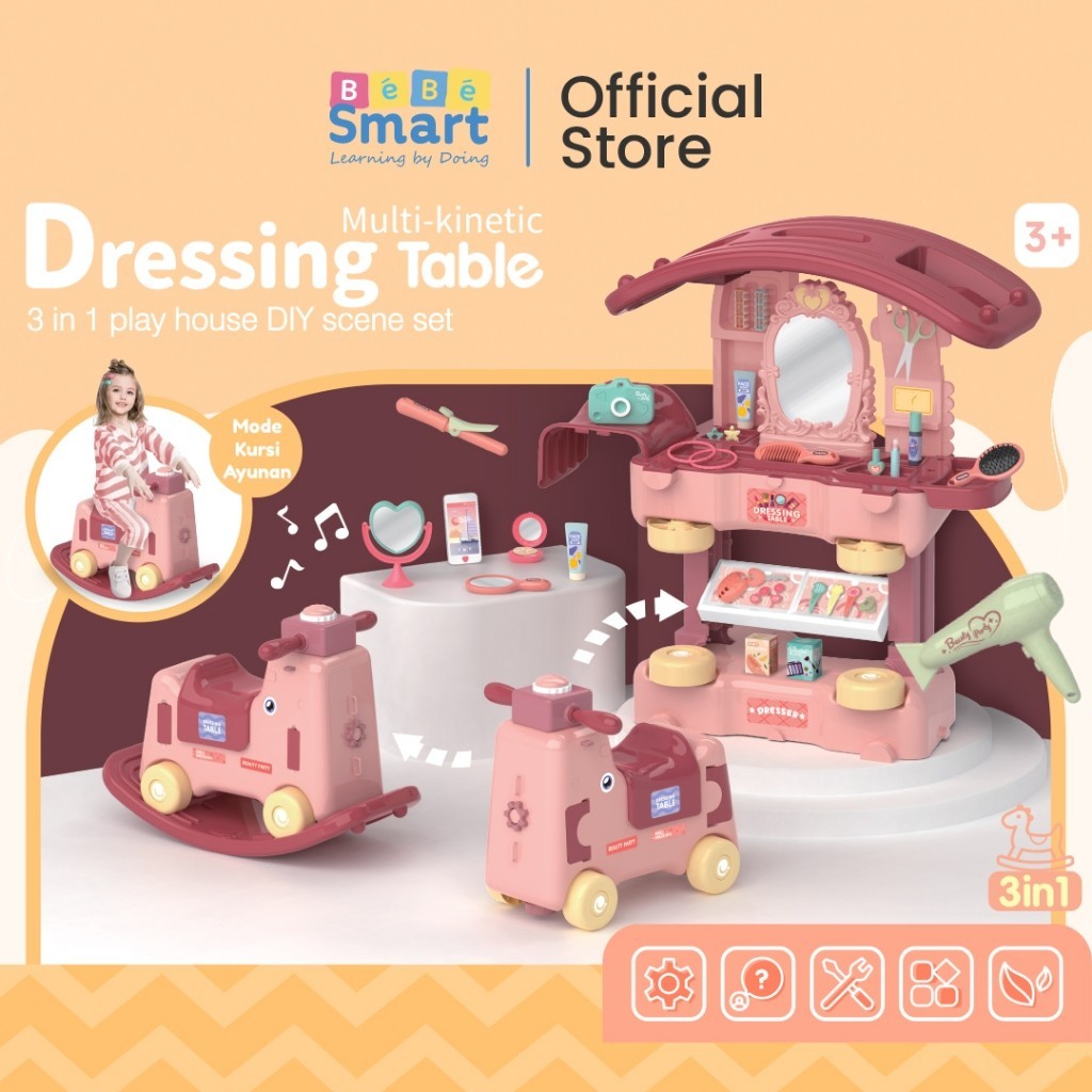 BEBE SMART BEBESMART Ride On Mainan Anak 3 in 1 / Mainan Edukatif / Mainan Dokter / Mainan Makeup / Mainan Dapur