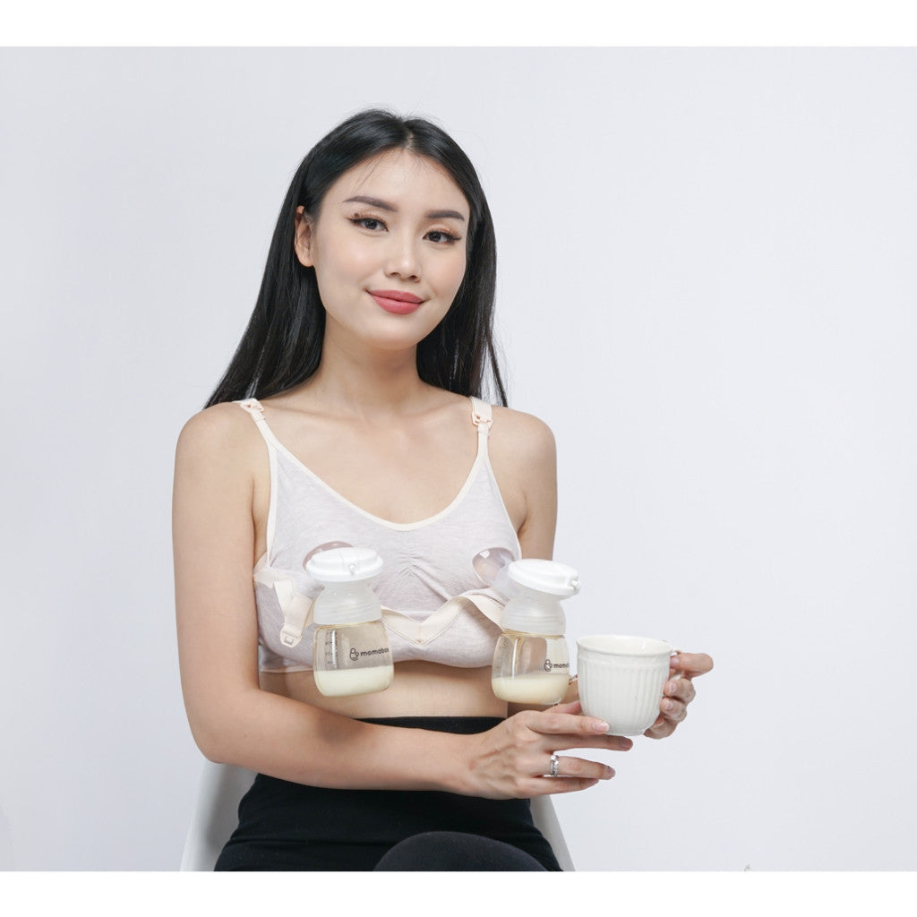 MOMABAE - Front 2 in 1 Bra Menyusui | Pumping Bra & Nursing Bra & Maternity Bra | Comfort Bra