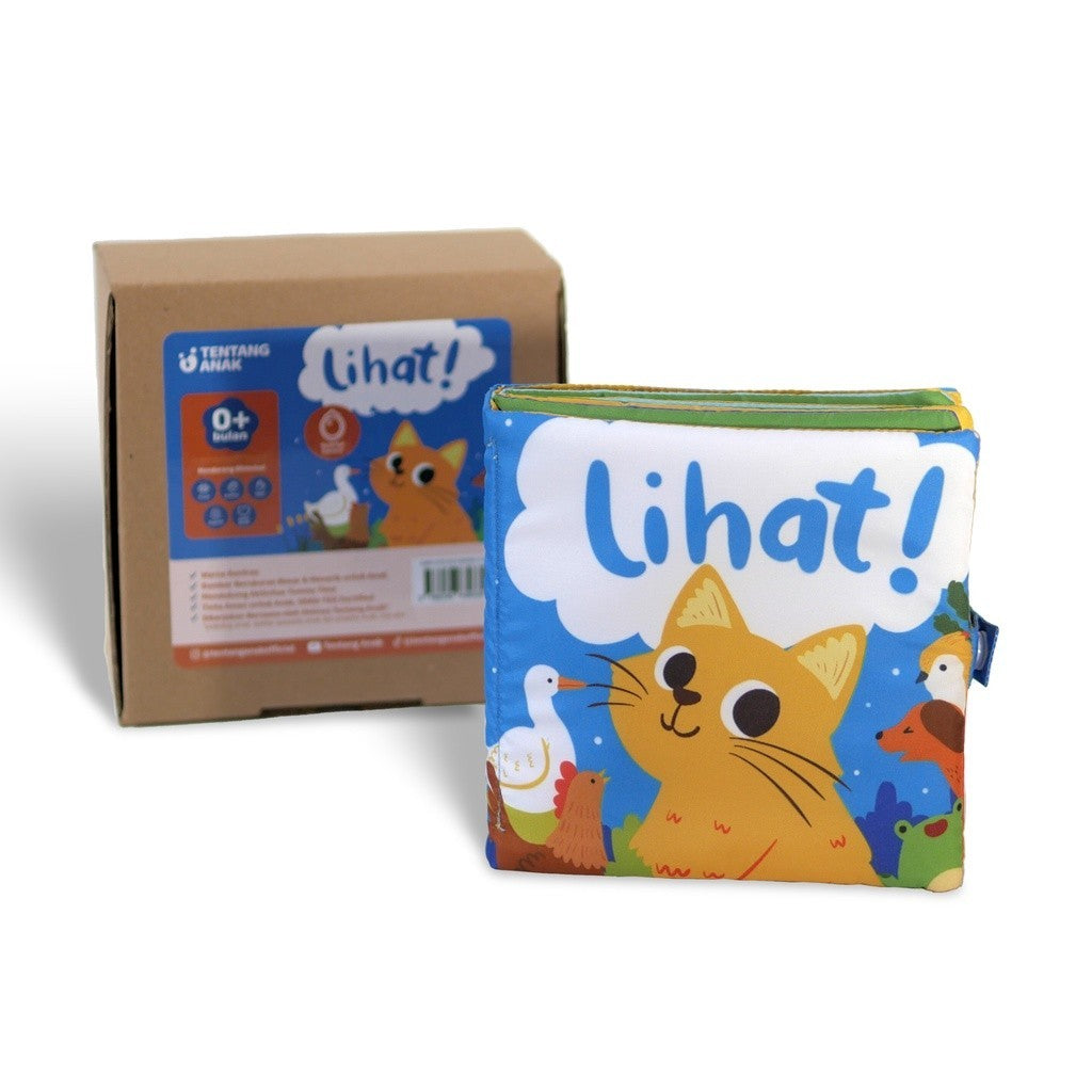 Tentang Anak - oft Book Horeee! & Lihat! l Buku Tummy Time Bergambar (0-6 Bulan)
