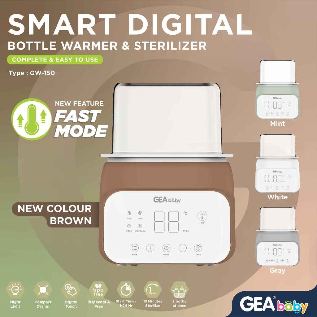Gea baby Smart Digital Bottle Warmer & Sterilizer GW-150 / penghangat botol susu / pemanas susu / pemanas makanan / sterilisasi uap
