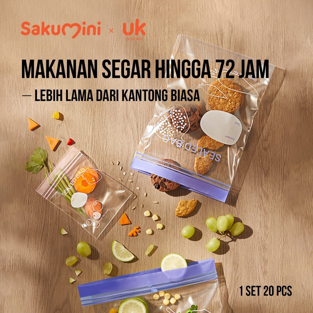 Sakumini Plastic Ziplock Bag Plastik Klip Zipper Kantong Penyimpanan Makanan