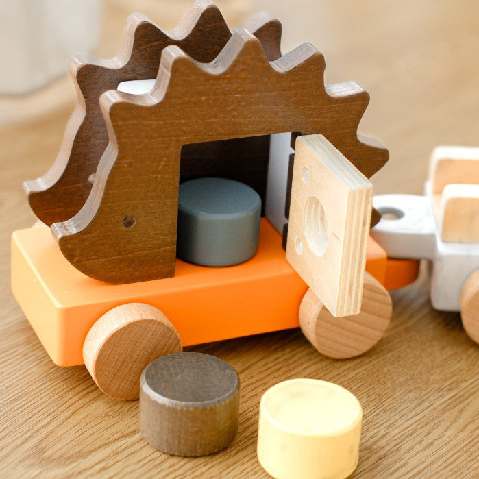 LT-Hedgehog Tumble Train/Mainan Motorik Halus/Mainan Edukasi Anak 2 Tahun/Mainan Montessori/Learning Time/Fine Motor Series