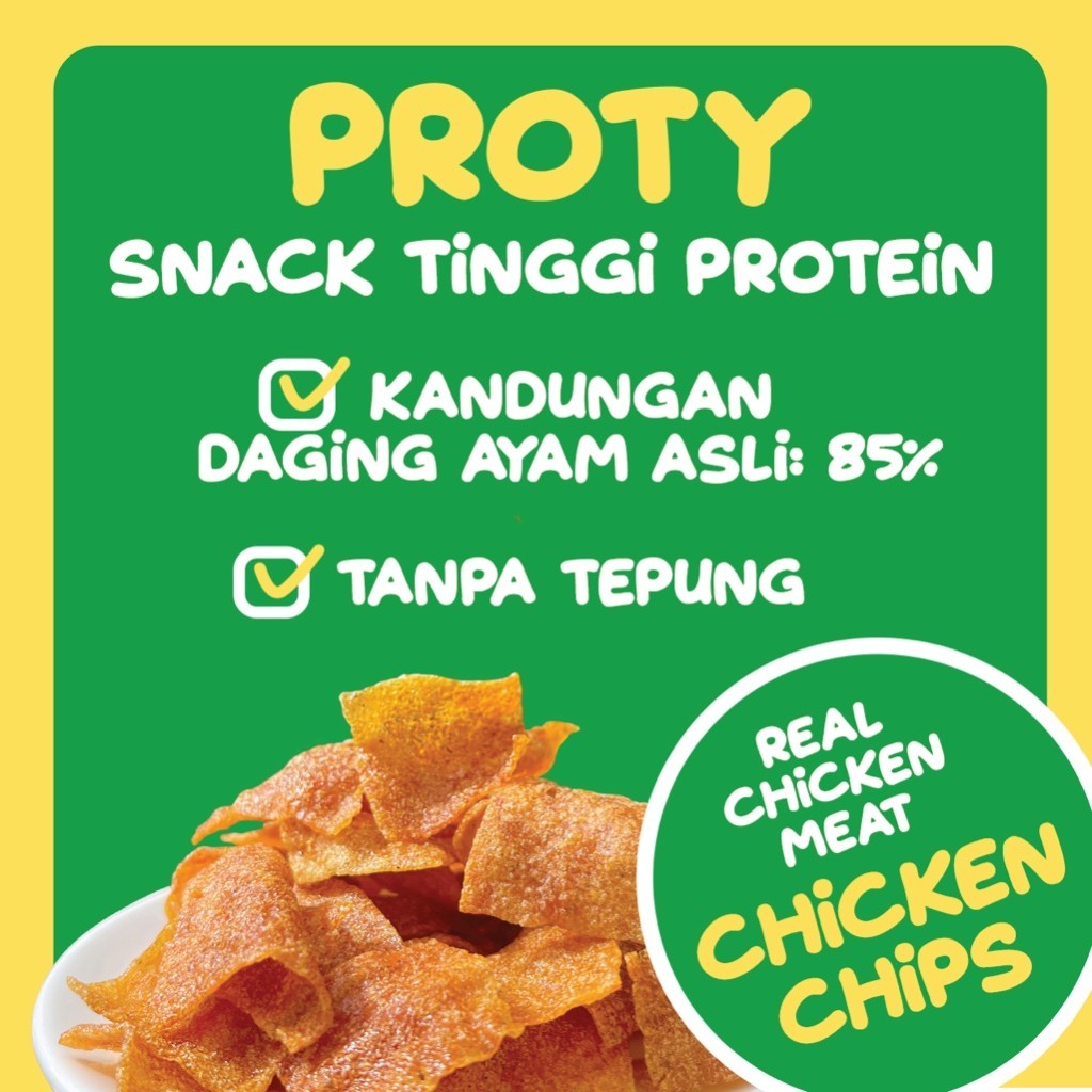PROTY Chicken Chips Rumput Laut Seaweed (1 pcs) - Keripik Daging Ayam - Snack Cemilan Tinggi Protein
