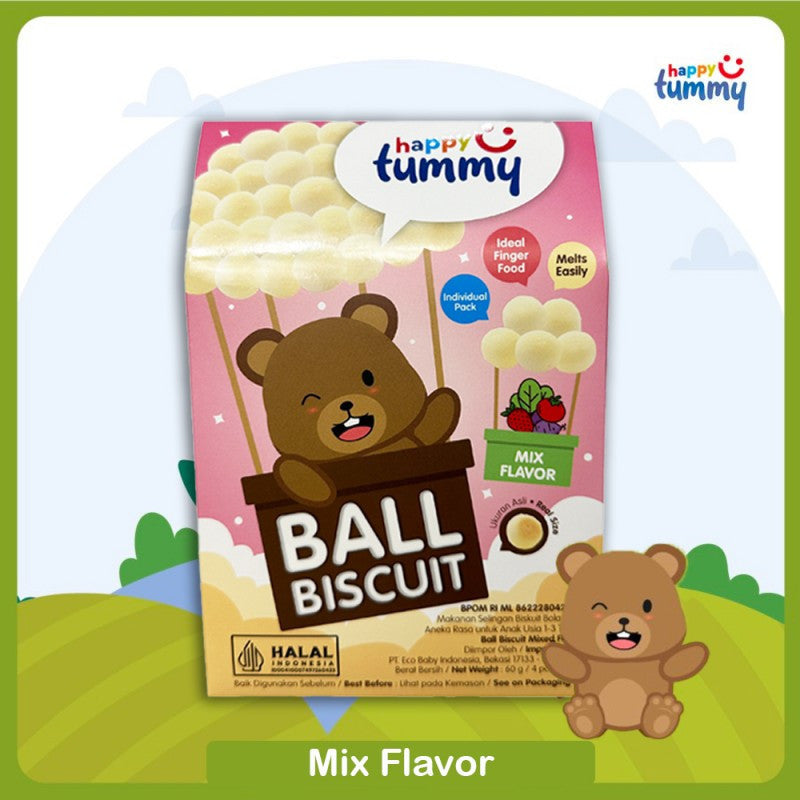 Happy Tummy Ball Biscuit Snack Anak 1 - 3 tahun 60g