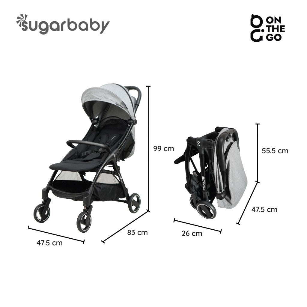 Sugarbaby Stroller On The Go Kereta Dorong Bayi / Stroller Bayi / Stroller AutoFold BPA Free Compact Cabin Size