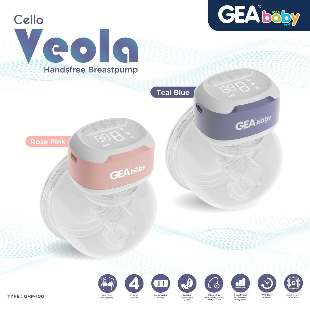 GEA BABY Cello Veola Handsfree Breastpump GHP-100 Pompa Asi Elektrik Portable Wearable Pumping