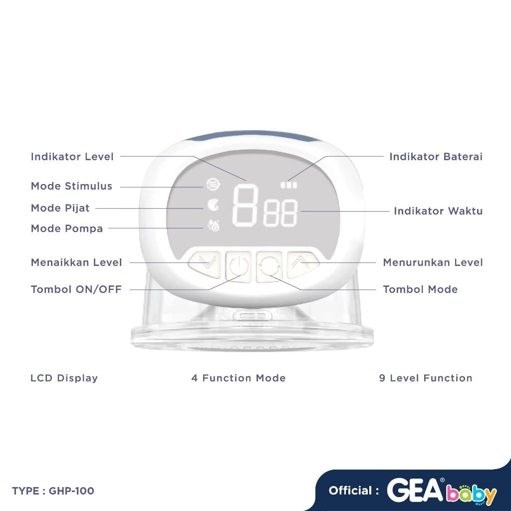 GEA BABY Cello Veola Handsfree Breastpump GHP-100 Pompa Asi Elektrik Portable Wearable Pumping