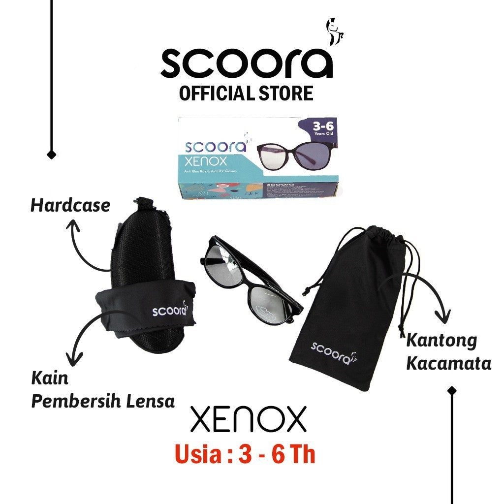 SCOORA Xenox Kacamata Anak (3 - 6thn) Anti Radiasi & Anti UV - Variasi Warna