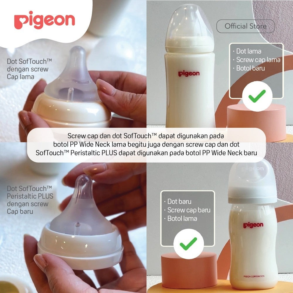 PIGEON SOFTOUCH PLUS NIPPLE 1 PCS BOX S-LL