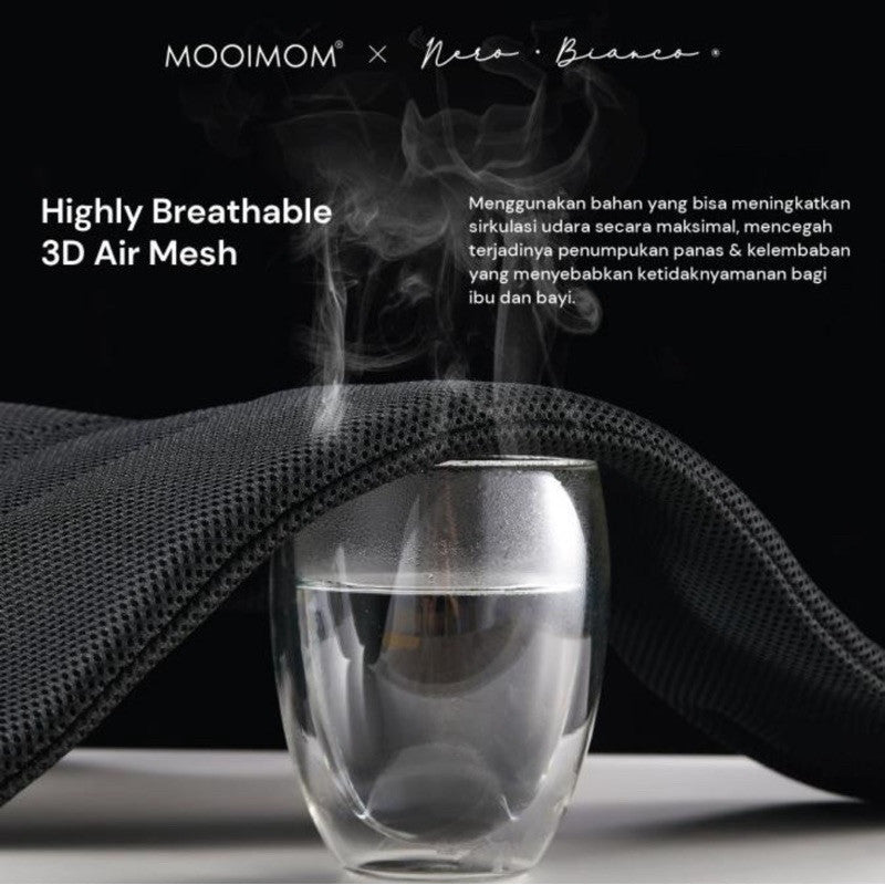 MOOIMOM X NERO BIANCO WONDER CARRIER PURE SERIES BLACK ORIGINAL GENDONGAN BAYI SSC BABY CARRIER MOOIMOM