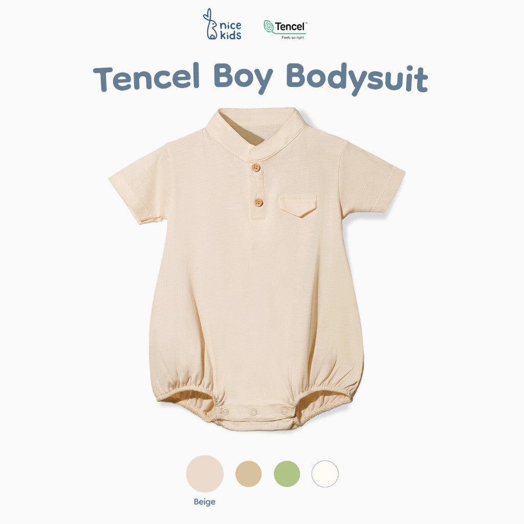 Nice Kids - Tencel Bodysuit Boy Premium Jumper Bayi Laki-Laki New Born (0 Bulan-12 Bulan)